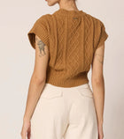 Cleobella Gigi Cropped Sweater Vest - Tan
