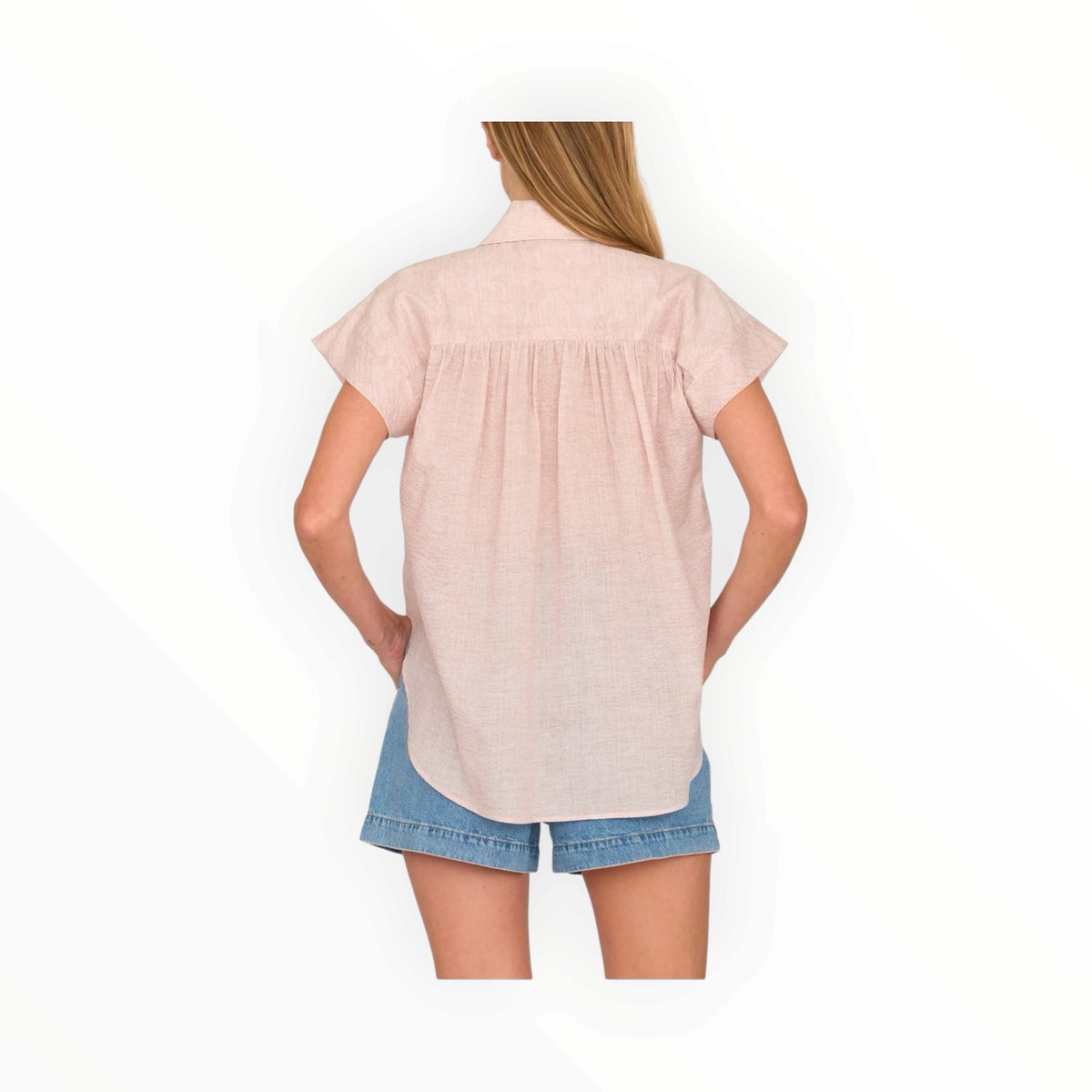 Secular Trinity Button-Up - Textured Pale Pink Cotton