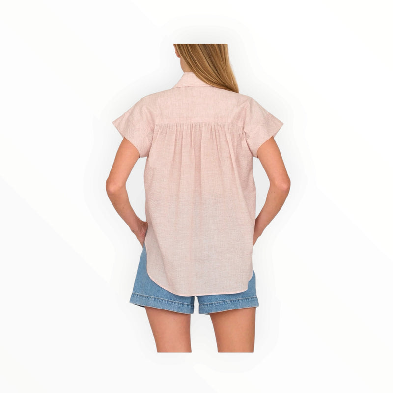 Secular Trinity Button-Up - Textured Pale Pink Cotton
