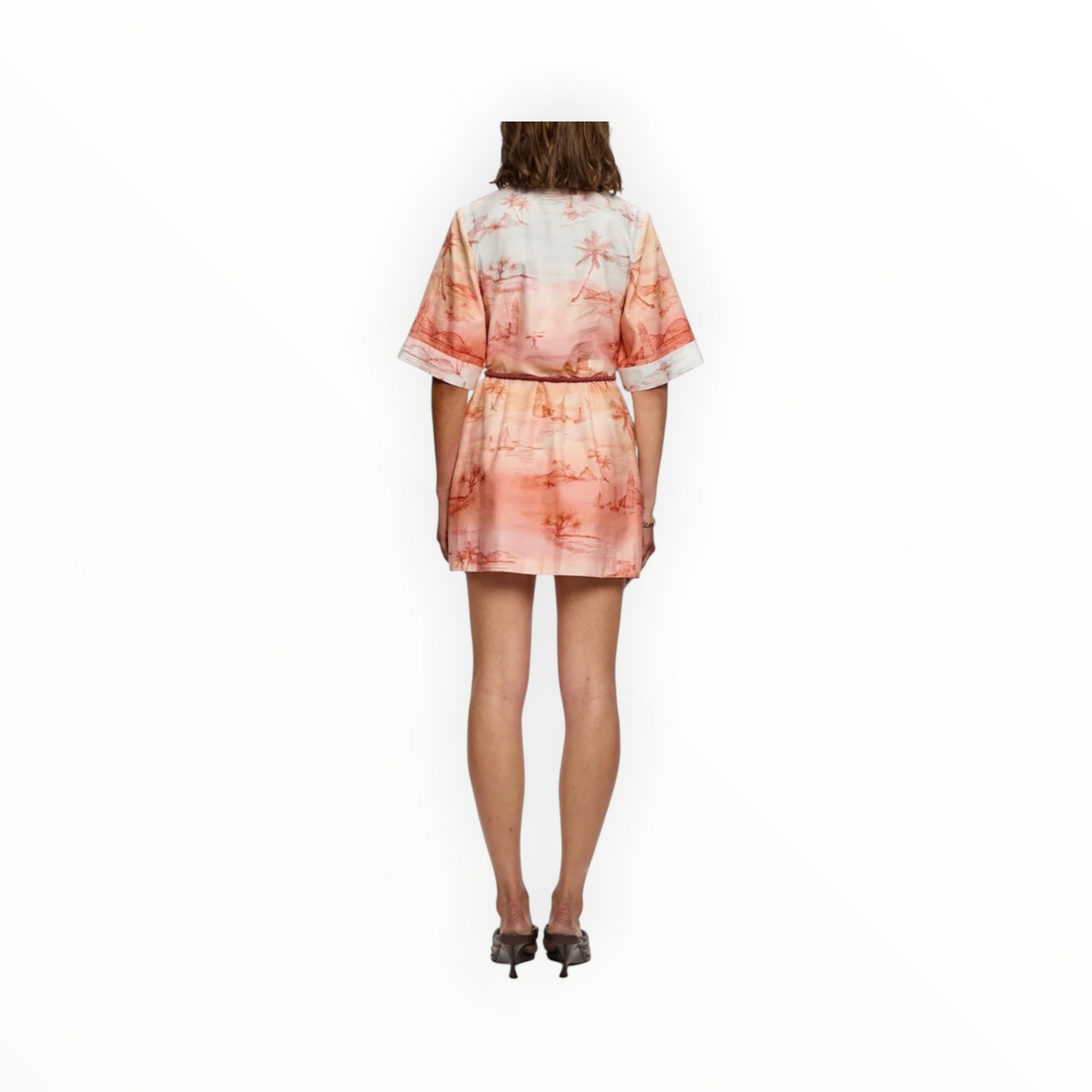Kivari Sunset Shirt Mini Dress - Blue/Orange