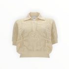 (nude) S/S Lace Knit Polo - Off White