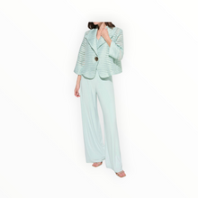Joseph Ribkoff Shadow Stripe Swing Jacket W/Lapel Style - Pistachio