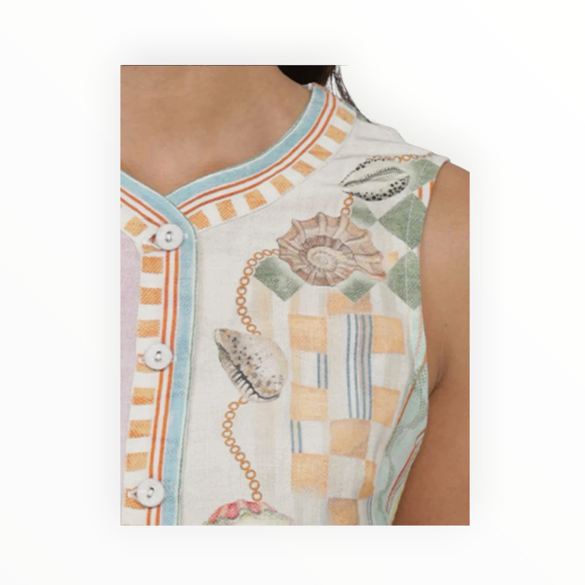 Ranna Gill Novara Sleeveless Waist Coat - Multi Color