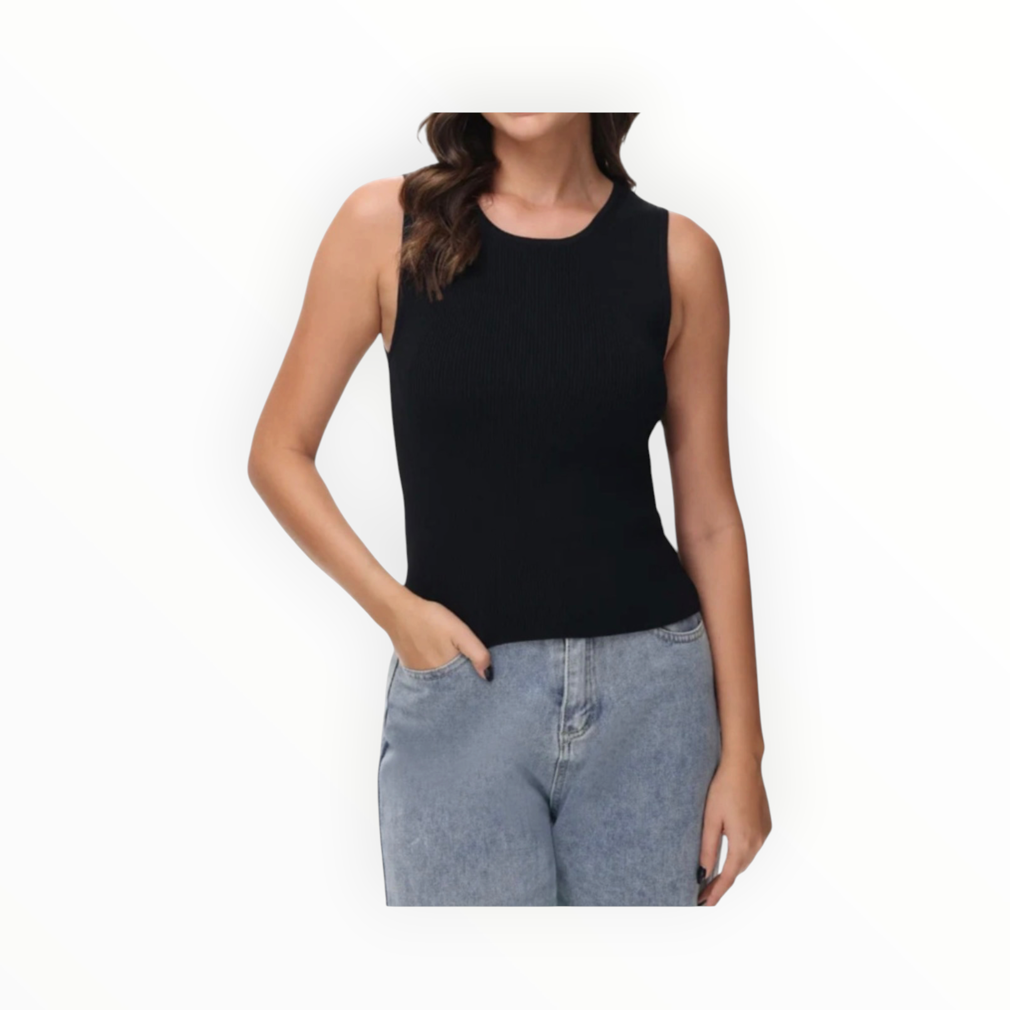 525 America Poppy Rib Tank - Black