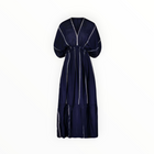 lemlem Laila Plunge Dress - Nunu Navy