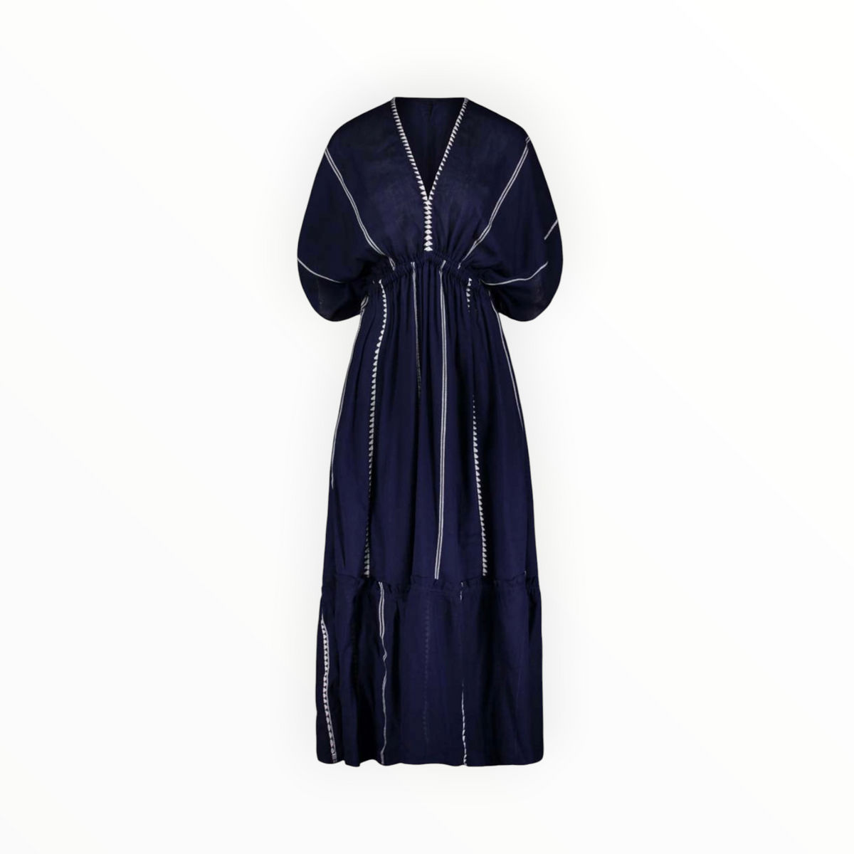 lemlem Laila Plunge Dress - Nunu Navy