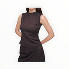 DL1961 Tailored Top Sleeveless
- Brown/Blue Stripe