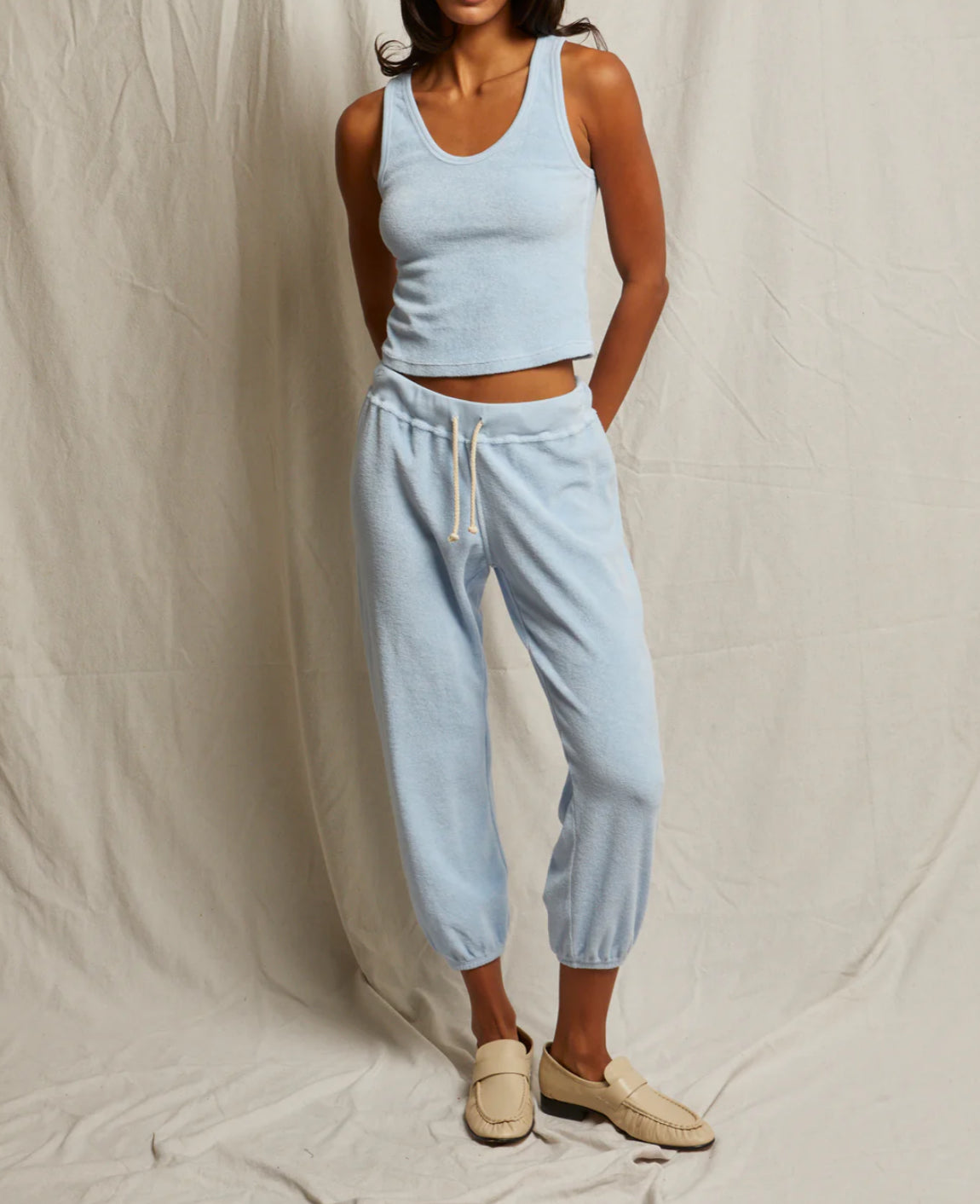 perfectwhitetee Loop Terry Joggers - Sky Blue
