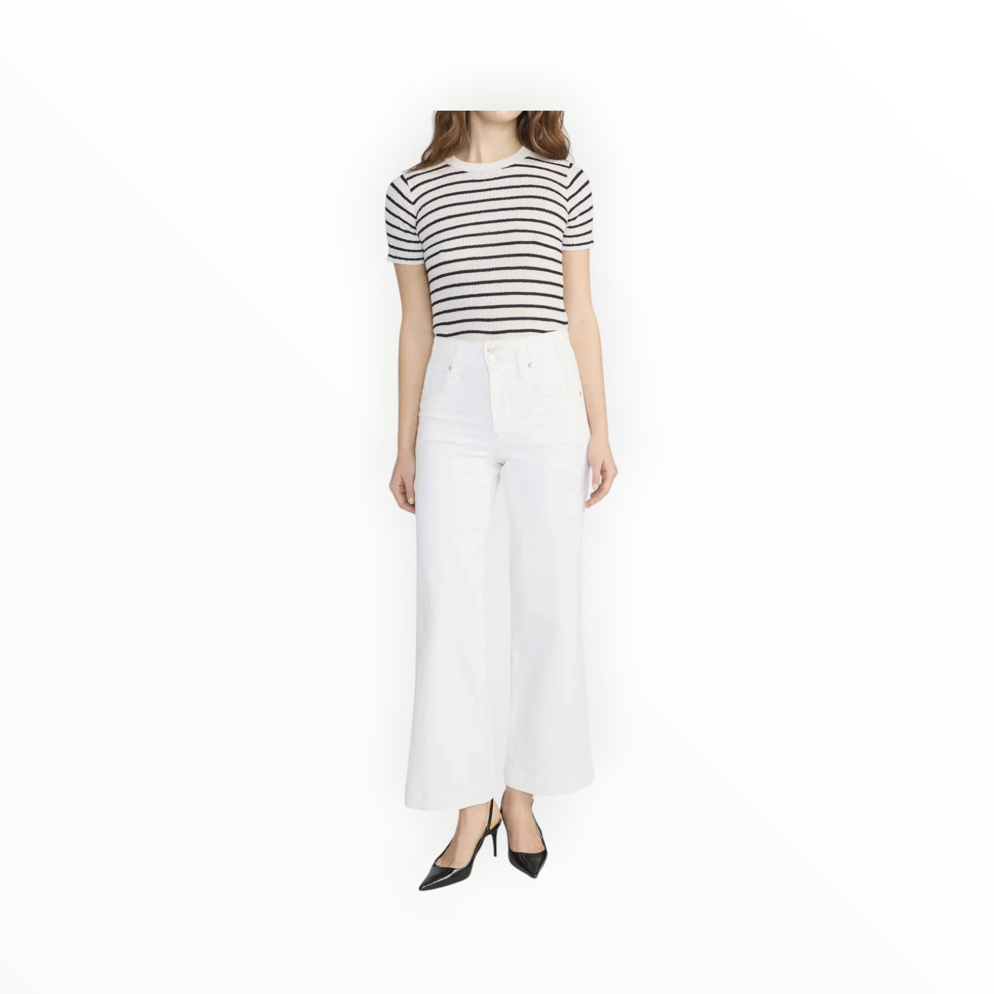 Frame The Seamed Wide Trouser Crop - Au Natural Clean