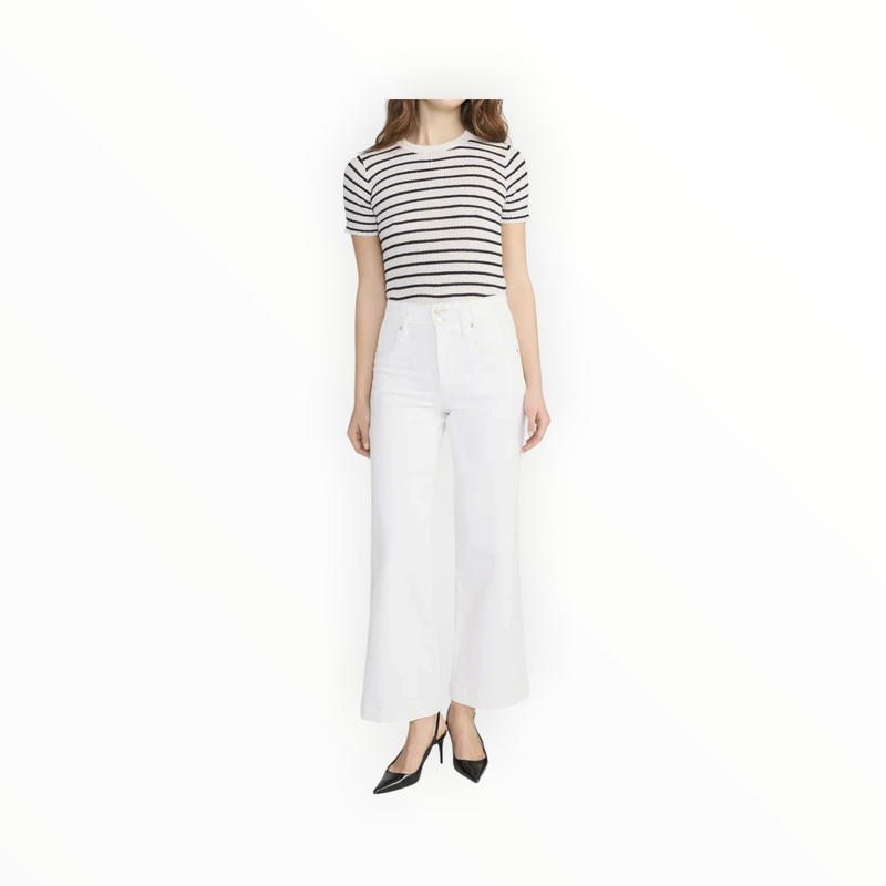 Frame The Seamed Wide Trouser Crop - Au Natural Clean