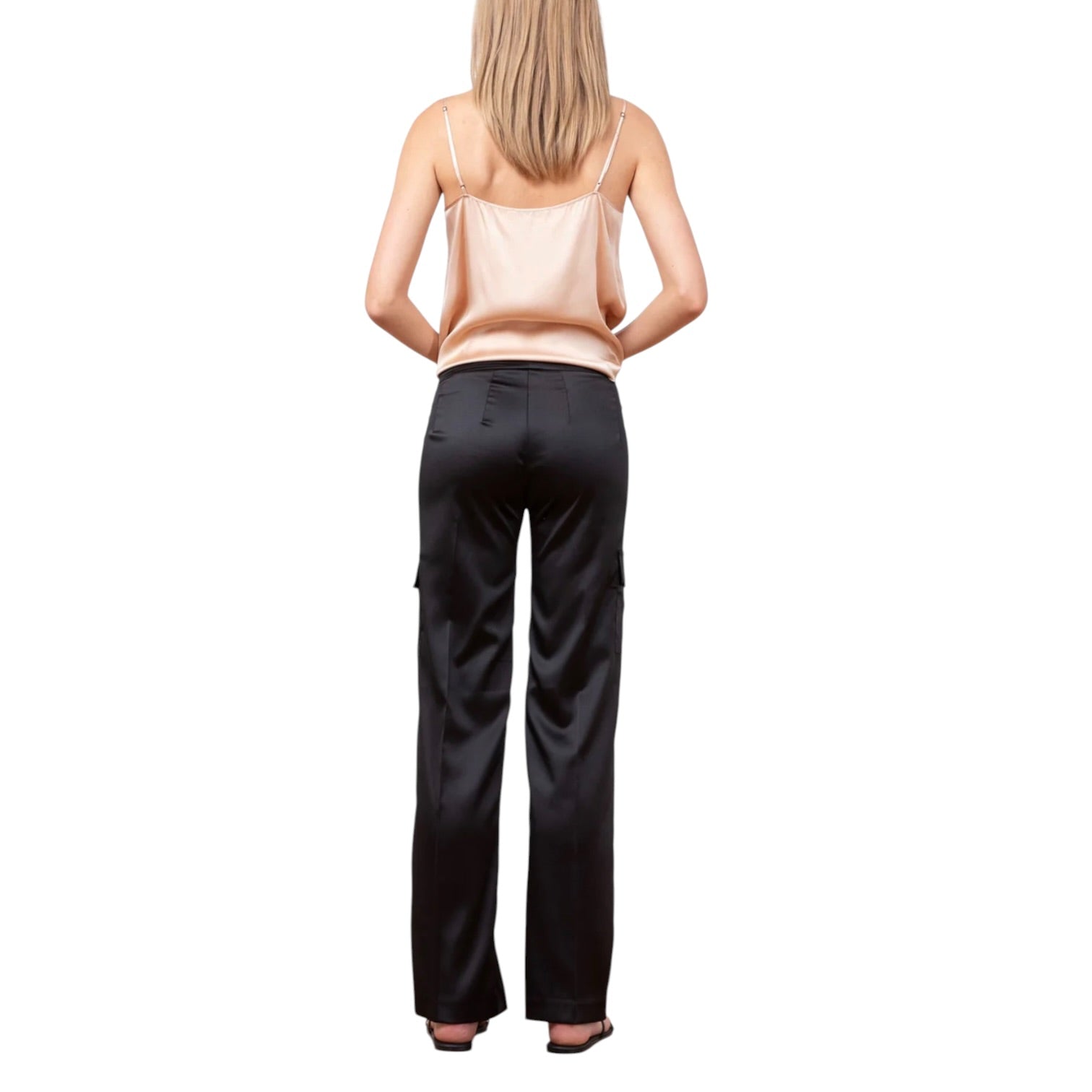 Avenue Montaigne Eclipse Satin Pant - Black