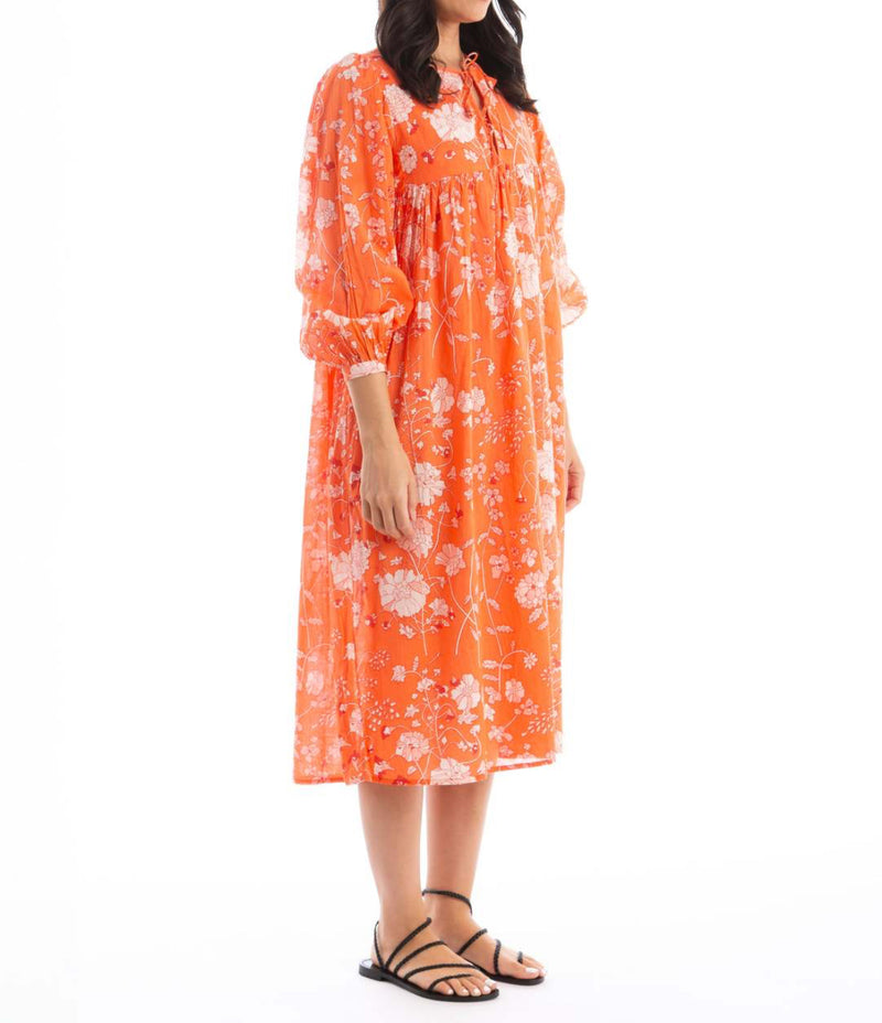 Matta Hamsa Garden Dress - Coral
