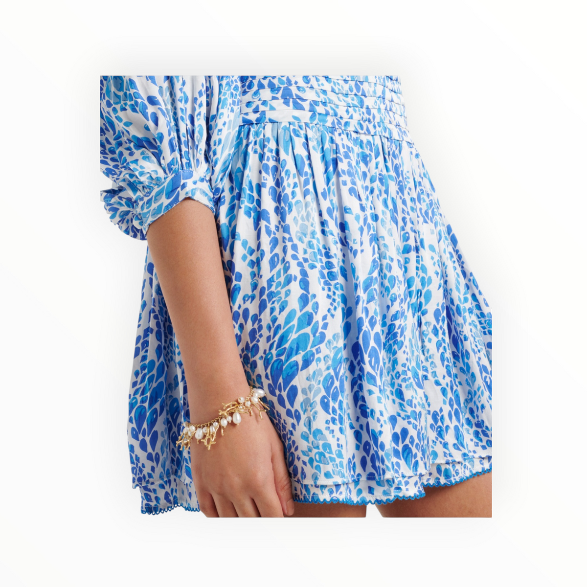 Poupette St. Barth Colleen Dress - Blue Wavy Animalier