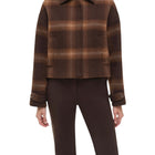 SIMKHAI Colby Wool Jacket - Chocolate Plaid