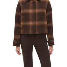 SIMKHAI Colby Wool Jacket - Chocolate Plaid