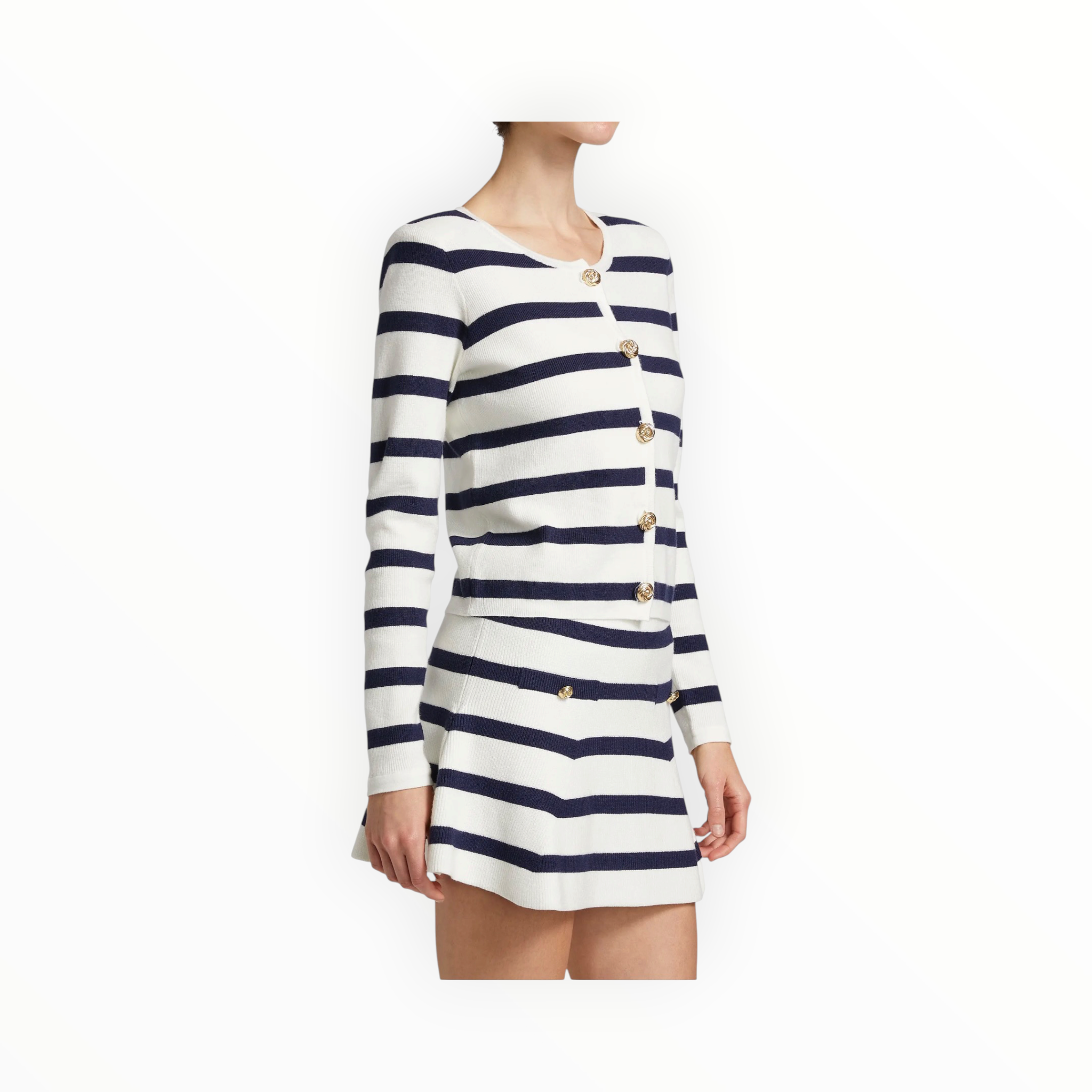 Generation Love Logan Cardigan - White/Navy