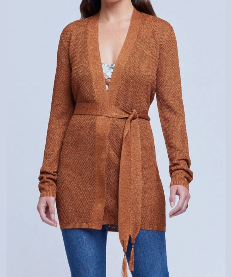 L’Agence Juni Tassel Belt Cardigan - Bronze
