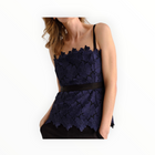 Cartolina Romita Peplum Top - Midnight Blue