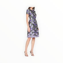 THEIA Serenza Jacquard Dress - Iris Bloom/Navy