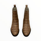Frēda Salvador Drew Chelsea Boot - Khaki Croc Embossed