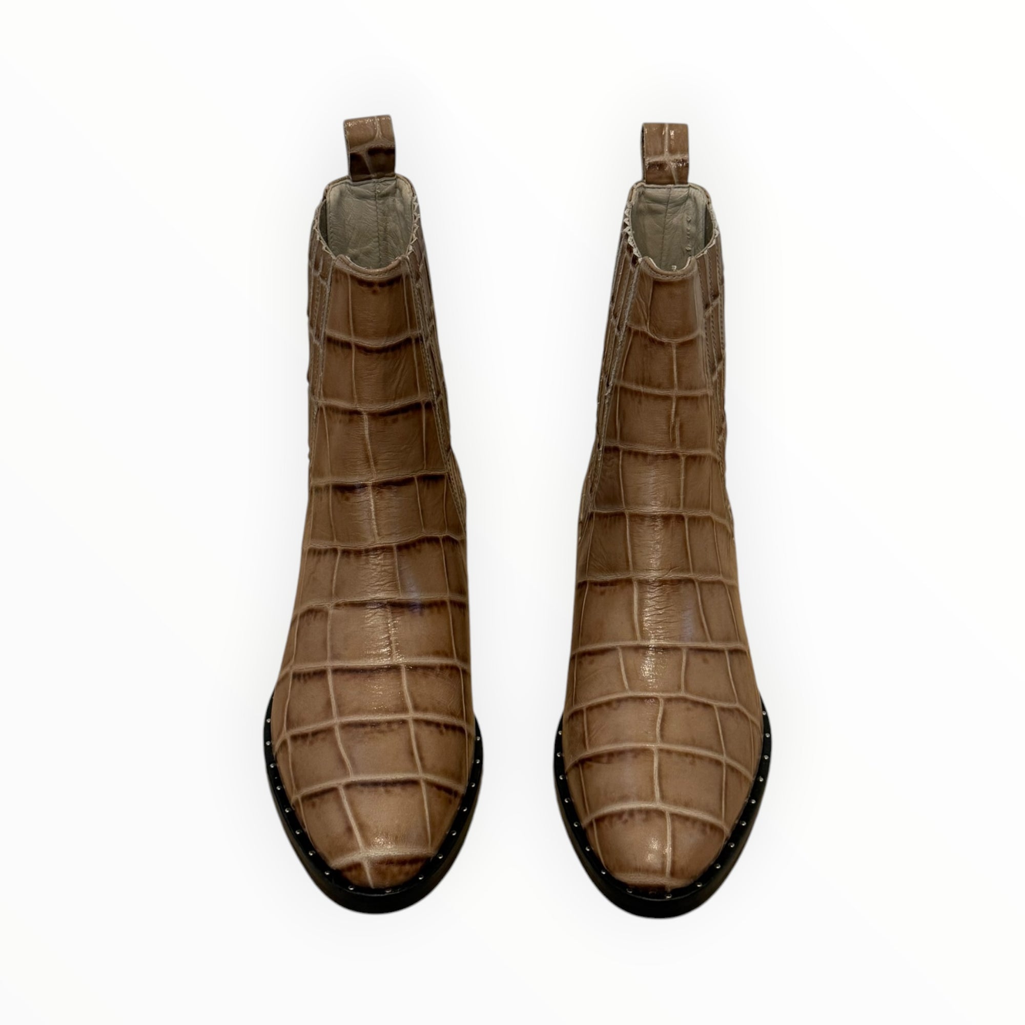 Frēda Salvador Drew Chelsea Boot - Khaki Croc Embossed