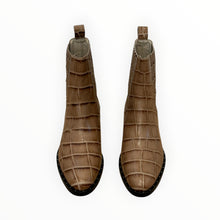 Frēda Salvador Drew Chelsea Boot - Khaki Croc Embossed
