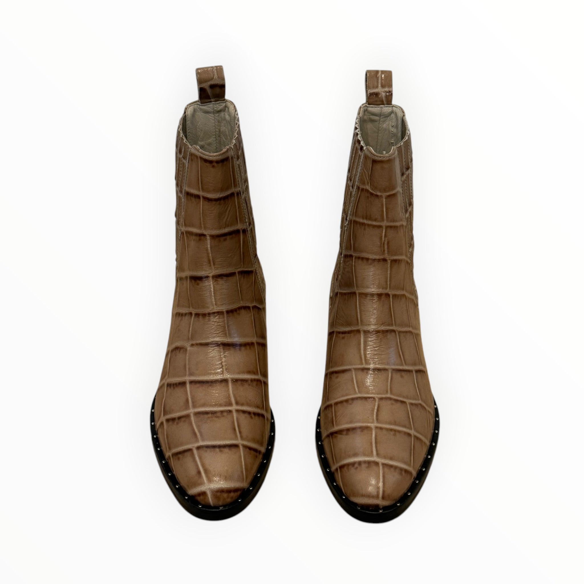 Frēda Salvador Drew Chelsea Boot - Khaki Croc Embossed