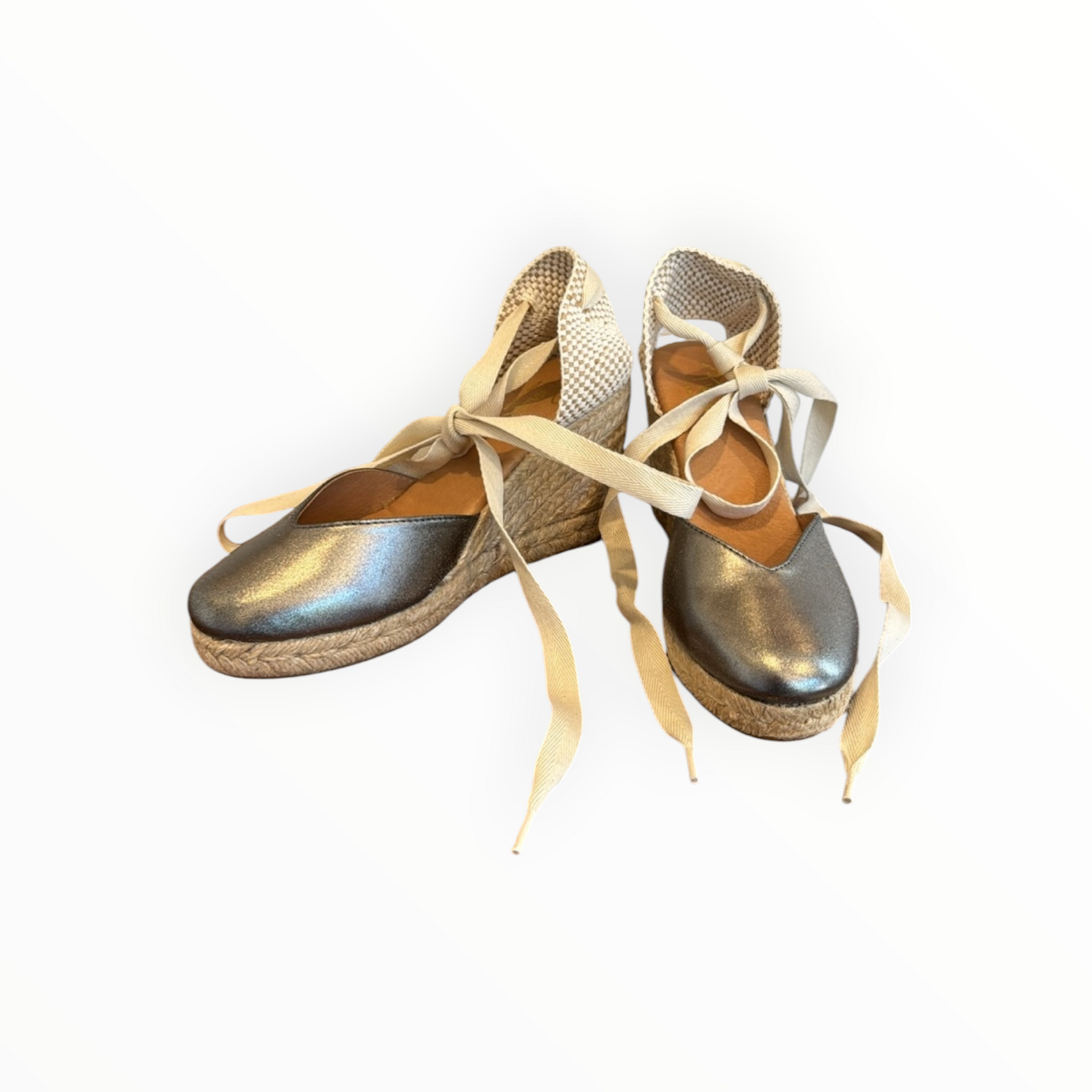 Pinaz Tie Up Wedge Espadrille - Acero