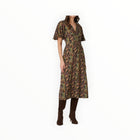 Shoshanna Drew Paisley Print Dress - Jet Teal Rust Multi