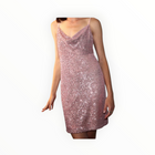 Greylin Linda Sequin Cowl Neck Dress - Fairy Pink