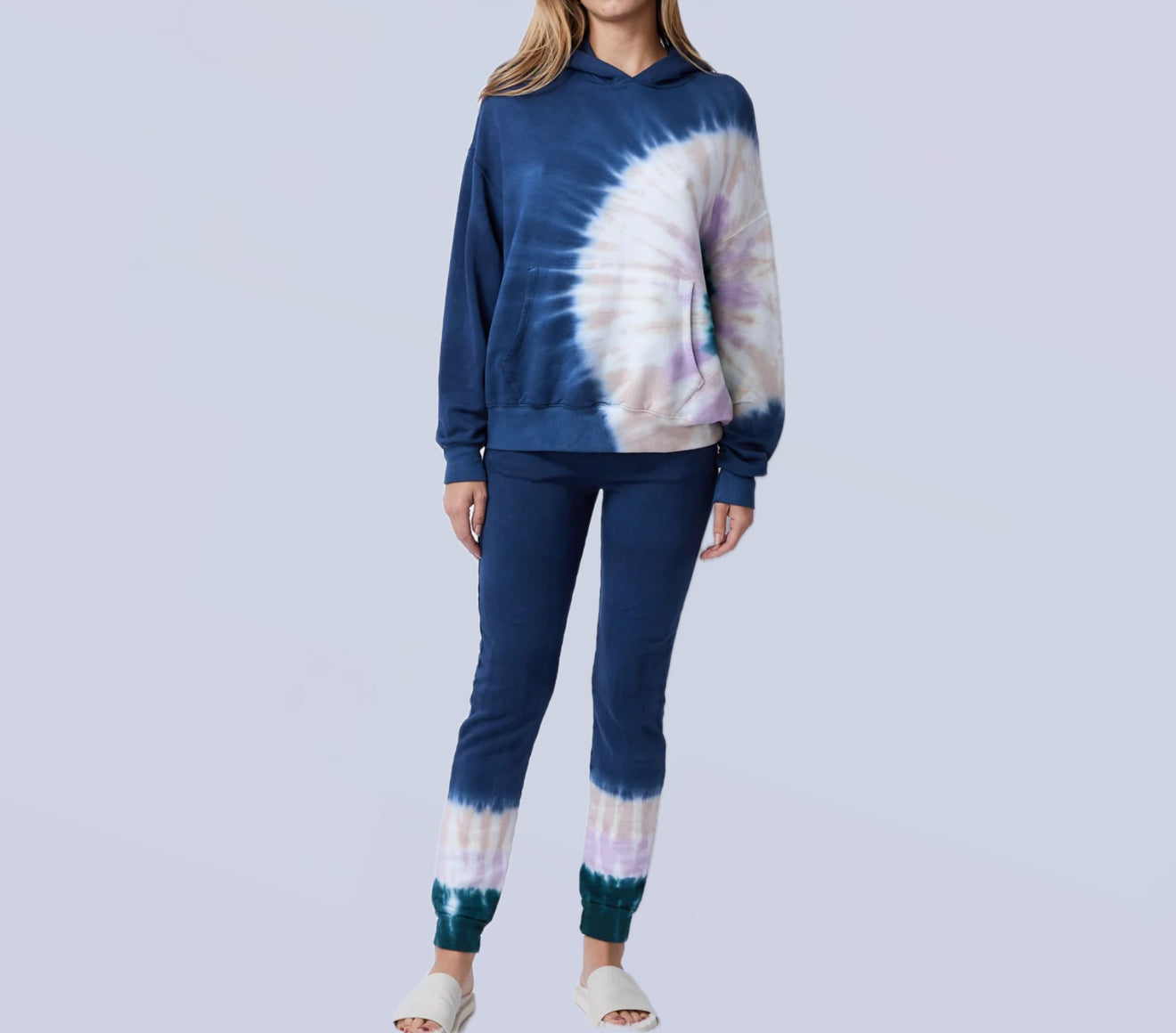 Monrow Tie Dye Slouchy Pullover - Inca
