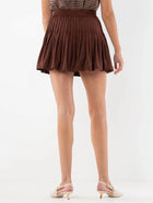 Emily McCarthy Pleated Mini Skirt - Bitter Chocolate