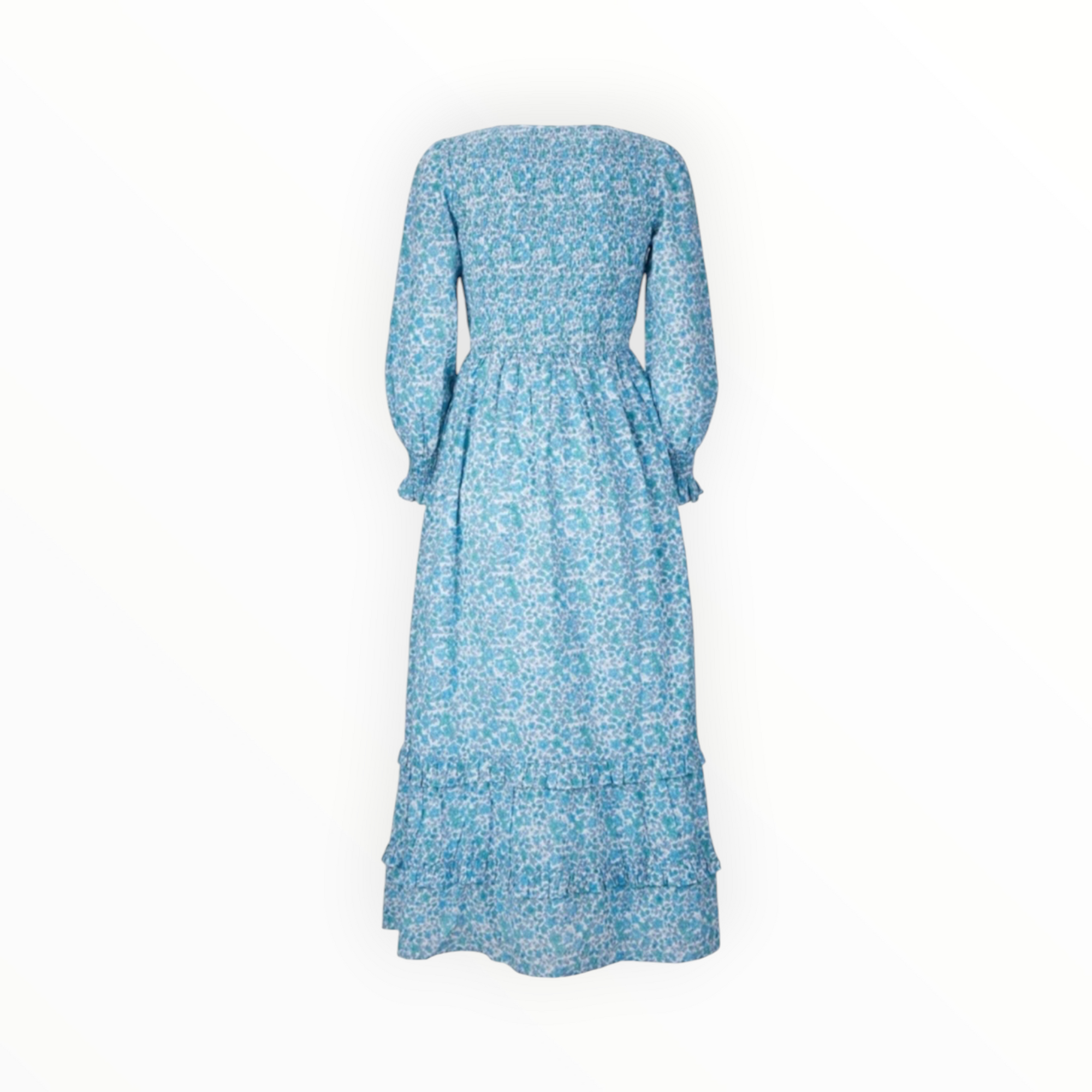 Pink City Prints Isabel V Neck Dress - Mint Hyacinth