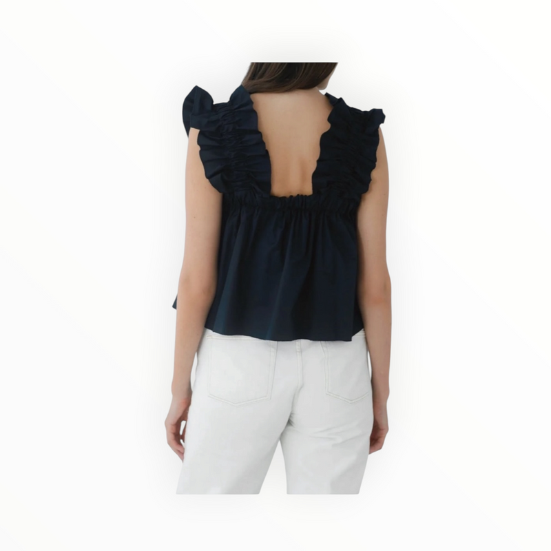 Monica Nera Maya Silk Top - Black