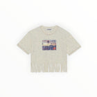 GANNI Fringe Graphic Tee - Egret