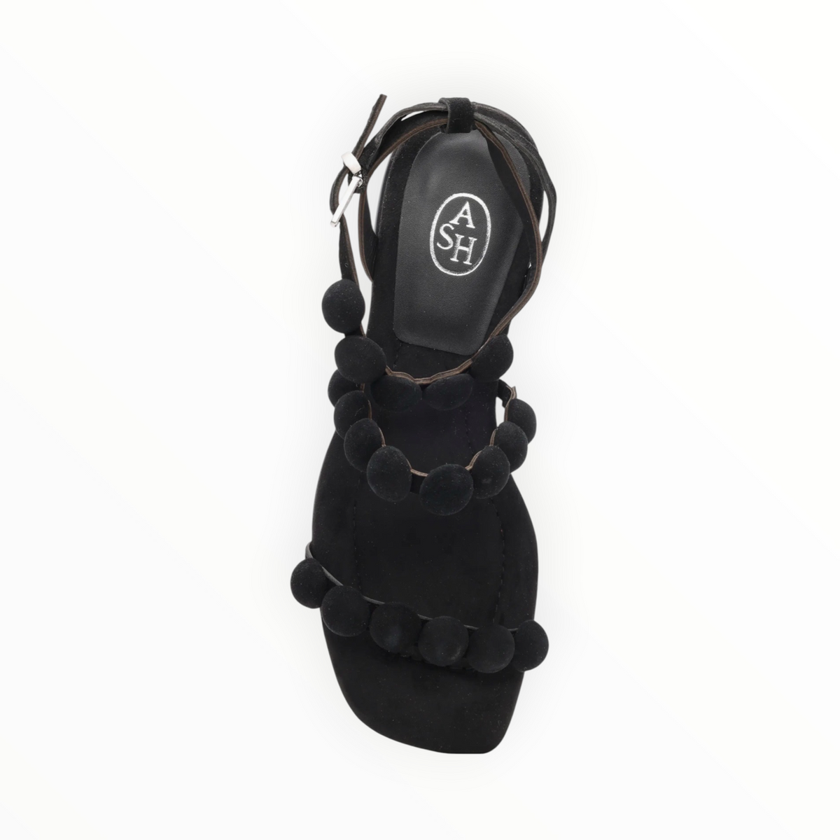 ASH Regy Pompom Sandal - Black