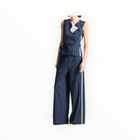 saint art Harris Suiting Blouse - Navy Stripe
