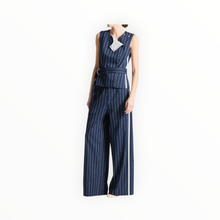 saint art Harris Suiting Blouse - Navy Stripe