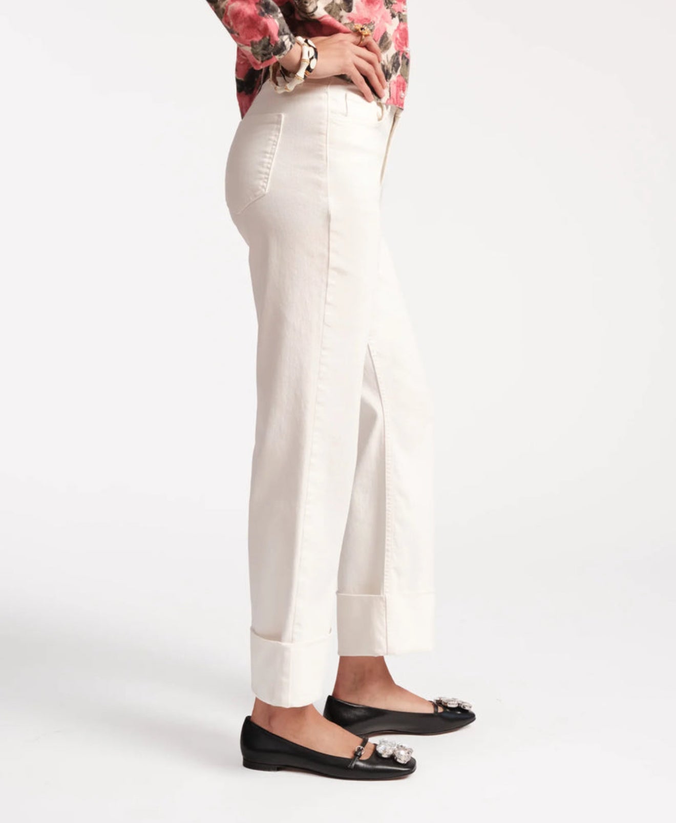 Frances Valentine Smarty Cuffed Jeans - White