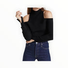 Jonathan Simkhai Gillian Cold Shoulder Sweater - Black