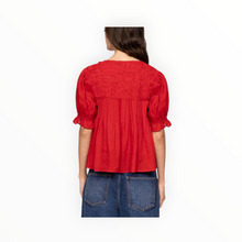Sea New York Imogen Solid Short Sleeve Top - Red