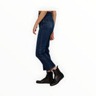 Moussy Vintage Emma Cropped Flare Jeans - Dark Blue