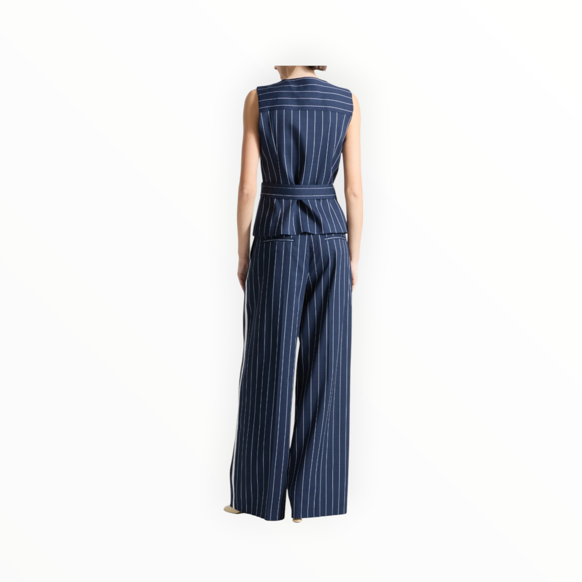 saint art Harris Suiting Blouse - Navy Stripe