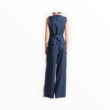 saint art Harris Suiting Blouse - Navy Stripe