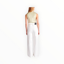 Nanushka Colson Crinkled Satin Turtleneck Top - Green Tea