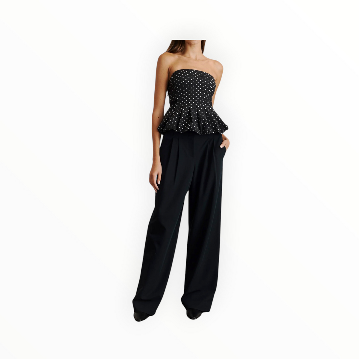 Tanya Taylor Farah Top - Black/Ivory Multi