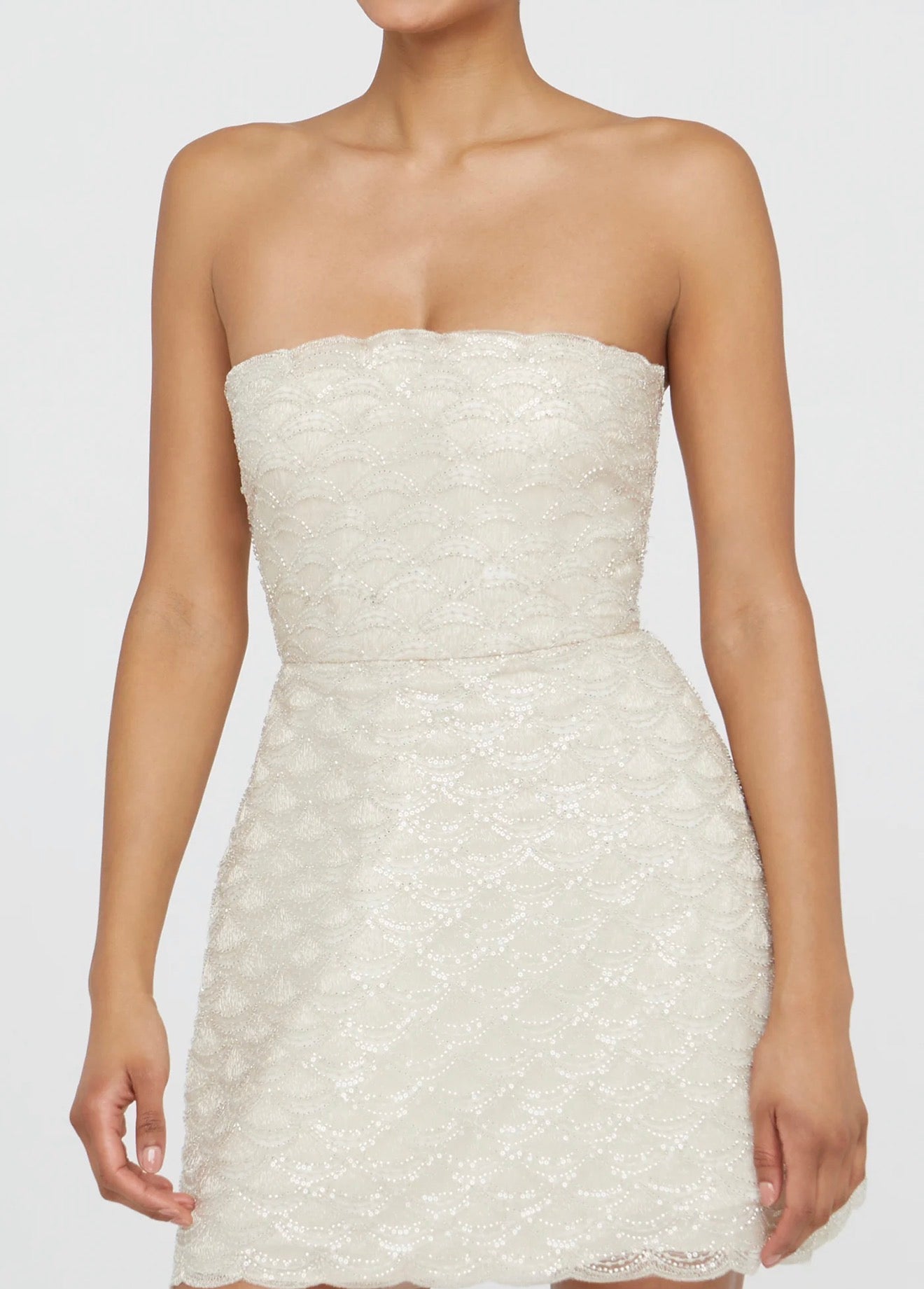 THEIA Amanda Beaded Mini Dress - Crystal