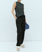 St. Agni Sheer Silk Gauze Top - Soot