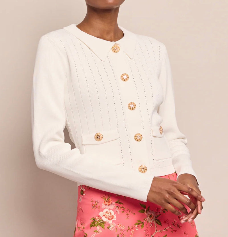 Cara Cara Patty Cardigan - White
