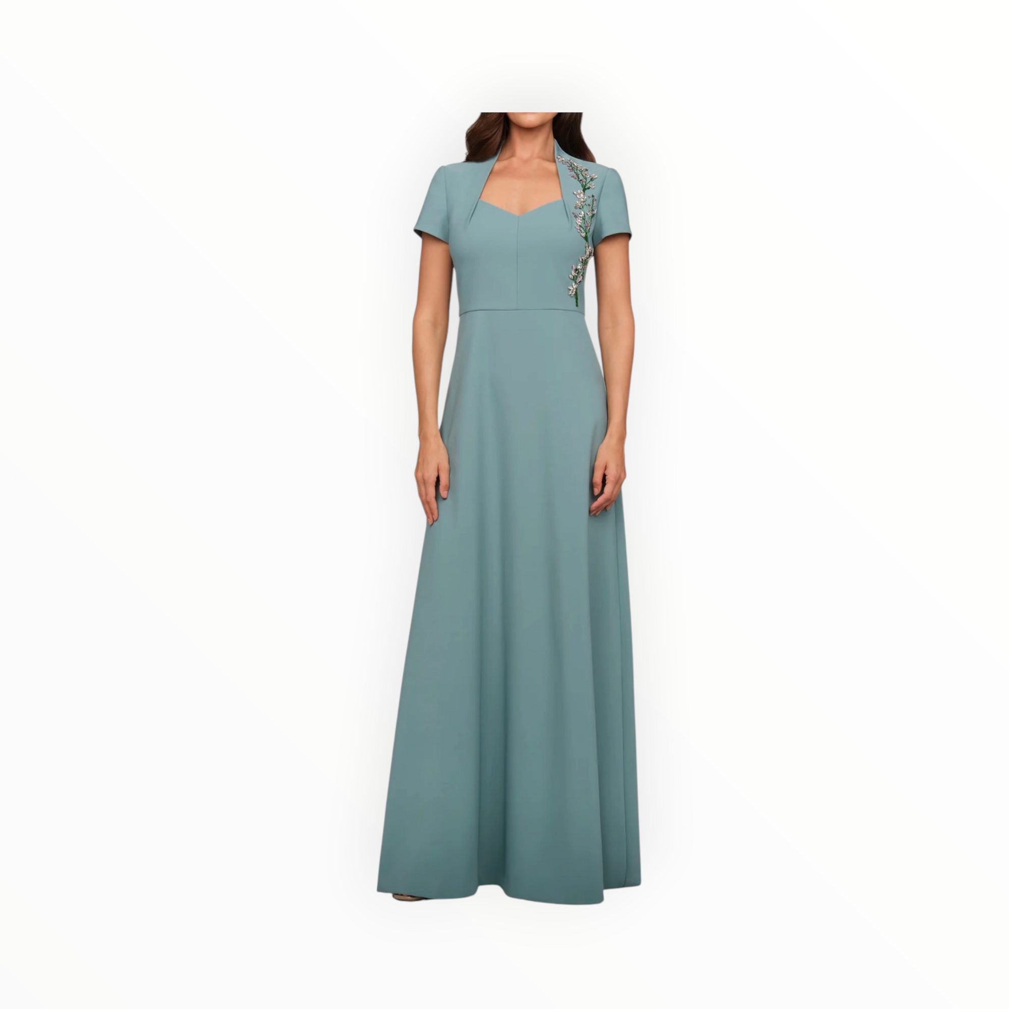 Kay Unger Fatima Gown - Cyan Blue